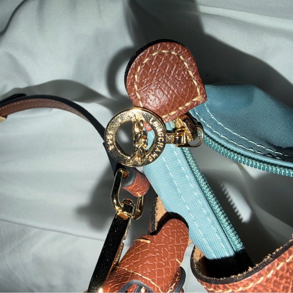 Longchamp Le Pliage Mini Pouch with Leather Strap - Picture 4 of 6
